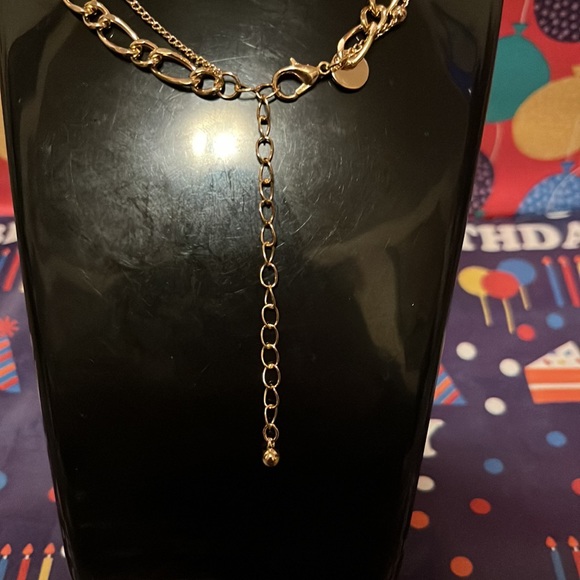 Genuine Amazonite Gemstone Teardrop Pendant In This Multi Layer Gold Necklace - Picture 11 of 11